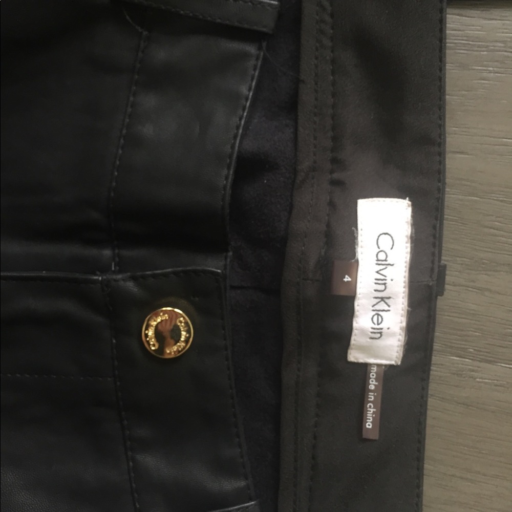 Calvin Klein faux leather pants